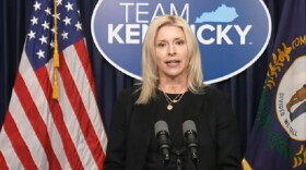 Kentucky First Lady Britainy Beshear discussing efforts to combat human trafficking in Kentucky