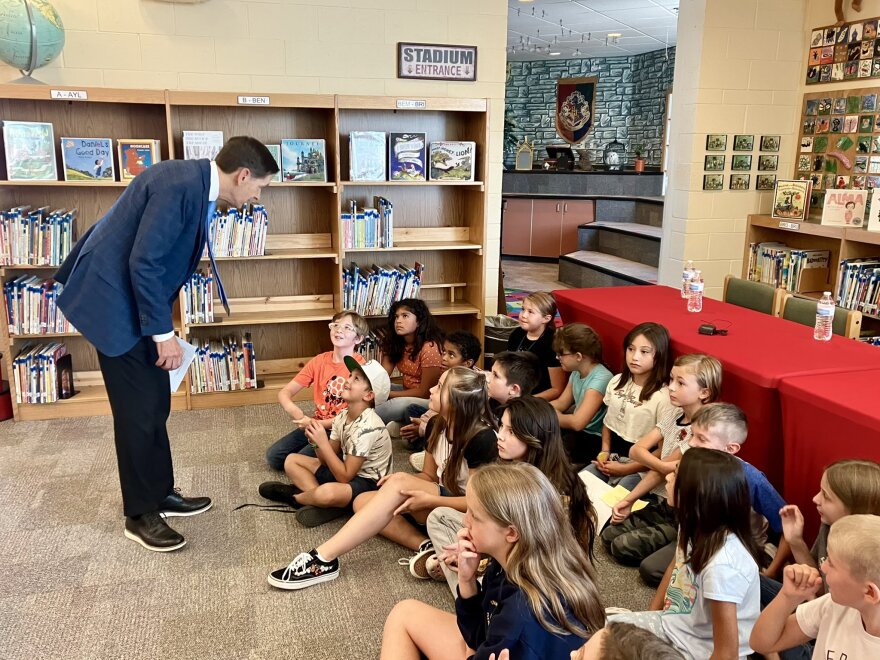 Former Public Education Secretary Kurt Steinhaus on a visit to Ernest Stapleton Elementary in Rio Rancho in September 2022. He resigned in January 2023, making him the third secretary to leave the post in about four years.