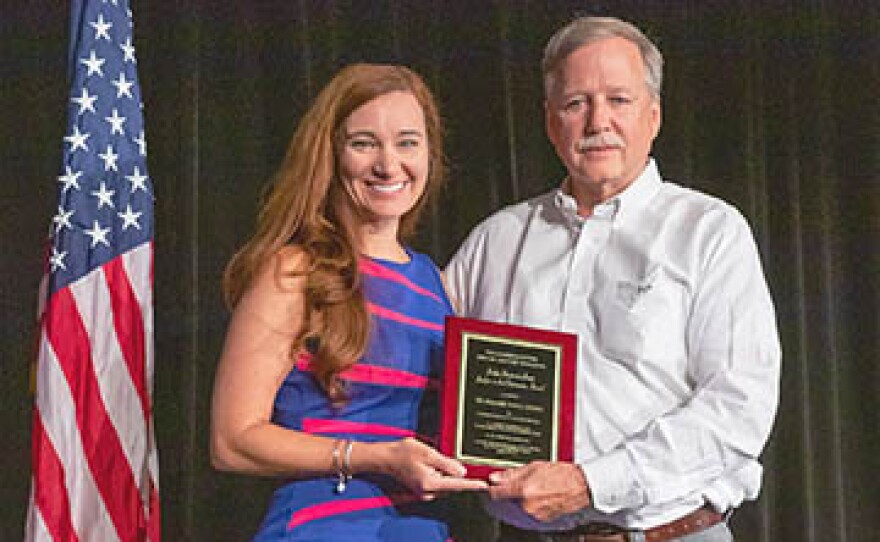 LASC Justice Crichton received Benjamin Jones Award from LCLCE President Shayna Beevers Morvant