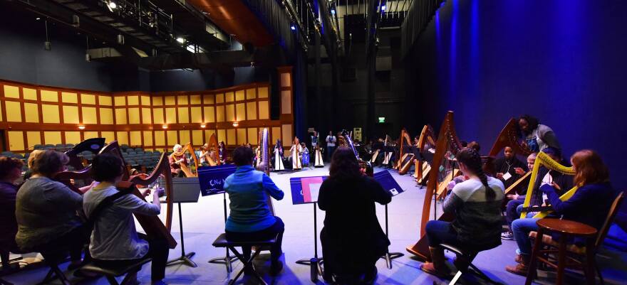 The 10th Hampton Roads Harp Festival and Competition will be held at ODU Feb. 27 and 28. The event attracts musicians from around the world. The photo was taken during a festival held at CNU.