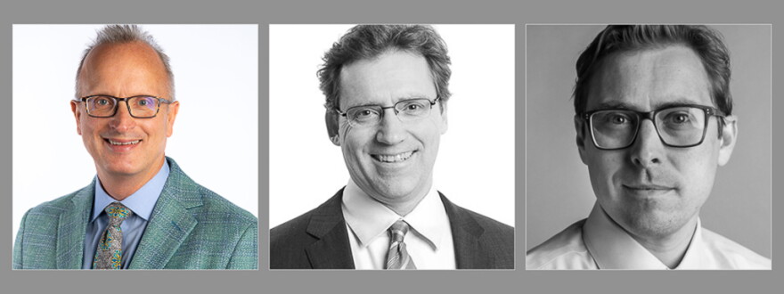 From left to right: The New Orleans Times-Picayune | The New Orleans Advocate publisher Kevin Hall, editor-in-chief Rene Sanchez and managing editor Jerry DiColo. 