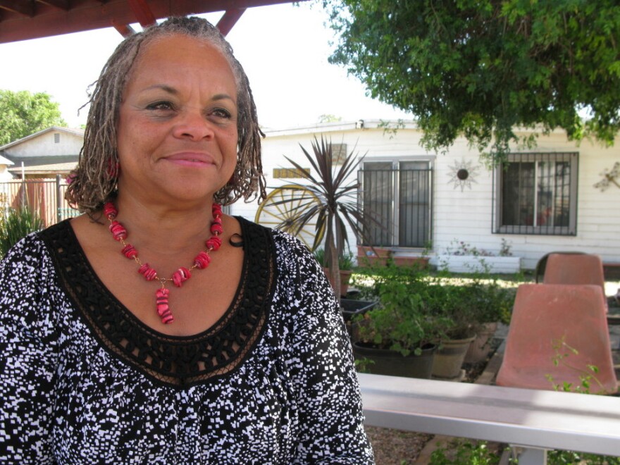 Mayisha Akbar, executive director of the Compton Jr. Posse, in her backyard in Richland Farms.