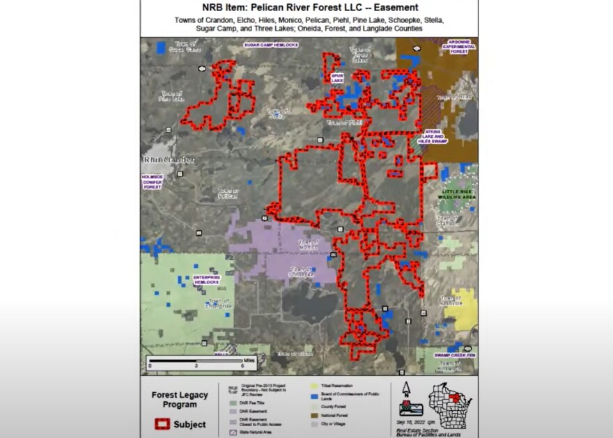 Map of conservation easement presented to the Natural Resources Board