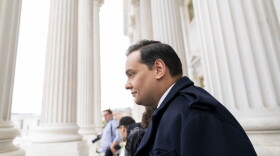 Rep. George Santos, R-N.Y., leaves the Capitol after being expelled from the House of Representatives, Friday, Dec. 1, 2023, in Washington. The House has voted to expel Santos following a critical ethics report on his conduct that included converting campaign donations for his own use, making him just the sixth member in the chamber’s history to be ousted by his colleagues. Expulsion requires support from two-third of the House. (AP Photo/Stephanie Scarbrough)