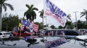 Supporters of former President Donald Trump, rally outside the Trump National Doral resort, Monday June 12, 2023 in Doral, Fla. (AP Photo/Alex Brandon)