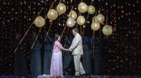 Photo: Anthony Minghella’s production of Puccini﻿'s MADAMA BUTTERFLY CONDUCTOR: Alexander Soddy CIO-CIO-SAN: Eleonora Buratto SUZUKI: Elizabeth DeShong PINKERTON: Brian Jagde SHARPLESS: David Bizic A co-production of the Metropolitan Opera, English National Opera, and the Lithuanian National Opera; dress rehearsal photographed: Tuesday, March 15, 2022; 10:30 AM at The Metropolitan Opera; New York, NY. Photograph: © 2022 Richard Termine PHOTO CREDIT - RICHARD TERMINE