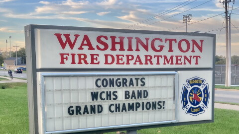 Here's the sign that's currently in front of the Washington Fire Department station at 200 N. Wilmor Road.
