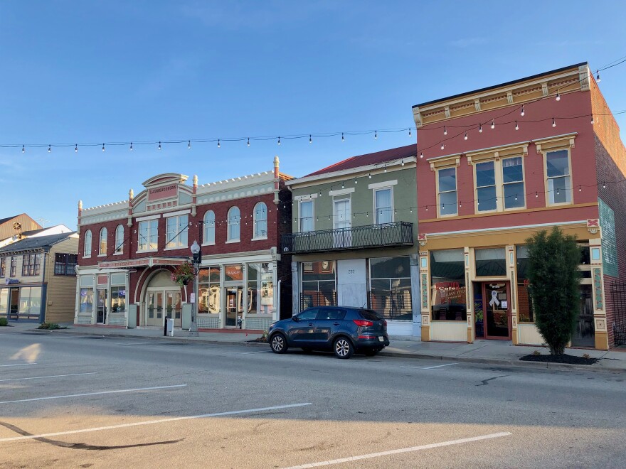 Walnut Street in Lawrenceburg, Indiana.