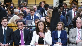 Cassidy Hutchinson, former aide to Trump White House chief of staff Mark Meadows, describes the actions of former president Donald Trump as she testifies as the House select committee investigating the Jan. 6 attack on the U.S. Capitol holds a hearing at the Capitol in Washington, Tuesday, June 28, 2022. (Mandel Ngan/Pool via AP)