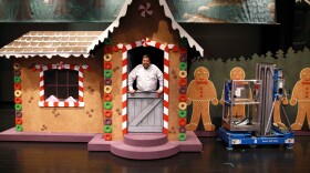 Dr. Gregory Brookes on the set of "Hansel and Gretel."