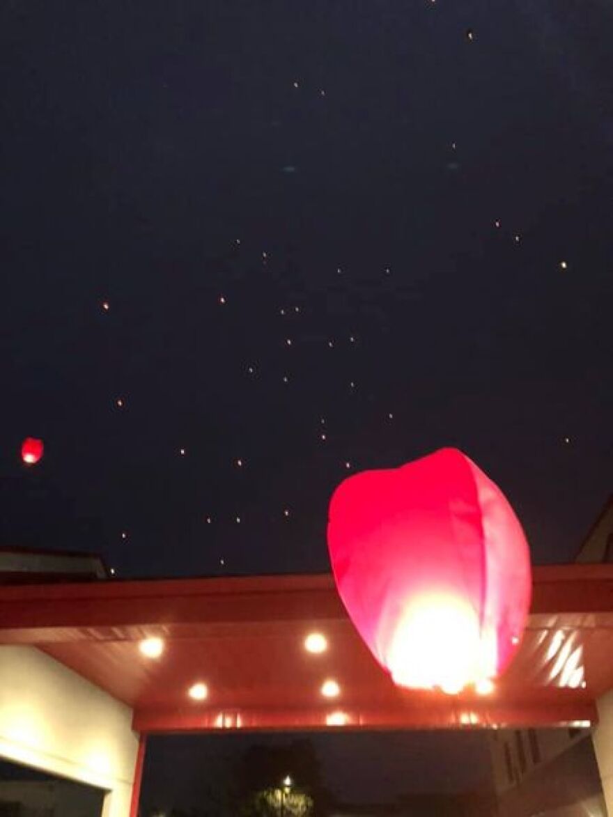 Lincoln Charter School held a lantern lighting ceremony as a memorial after Jamie Seitz's passing.