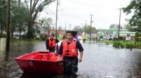 The U.S. Coast Guard working in the aftermath of Hurricane Florence in Newport, North Carolina.