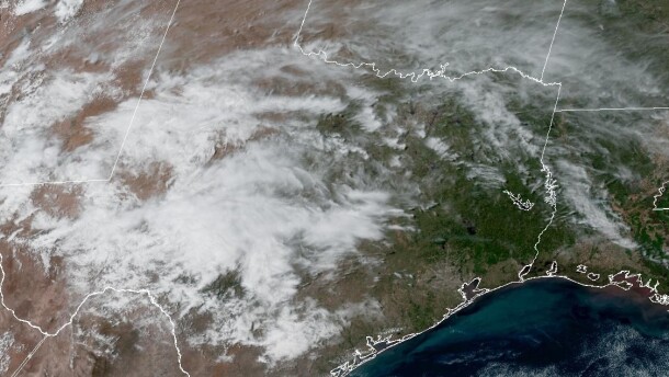 A swirl of clouds sat over the center of Texas on April 4, 2026