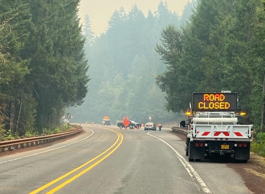 Highway 126 is closed from its junction with Highway 242 to where it meets Highway 20 near Santiam Junction.