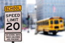 Señal de límite de velocidad en zonas escolares