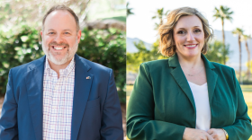 Zach Conine (left) and Nicole Cannizzaro are the two Democratic candidates for Nevada Attorney General in the 2026 June Primary.