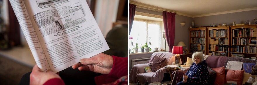 Left: Annabel Mackinnon reads the bimonthly Uig newspaper in Ardroil, Uig. Mackinnon has used the library service since it began in 1952. Right: Marion Litterick, a retired social worker, at her home in Leverburgh. "The importance of the library is not just the books," she says. "It's human contact."