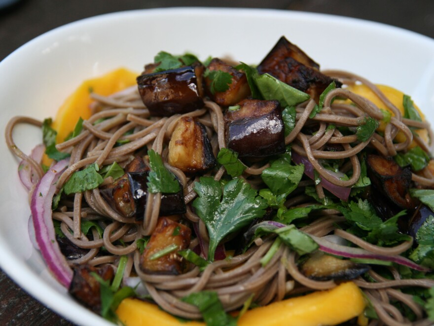 Soba Noodles with Eggplant and Mango