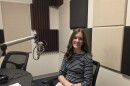 Annie Elliott at the mic in NPR Studio F