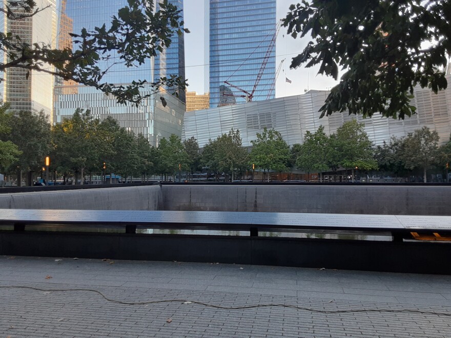 The reflecting pool of the South Tower at the 9-11 Memorial