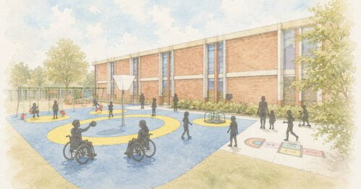 A rendering of a new playground area in the Brown Deer school district that will be upgraded if the 2026 referendum passes.