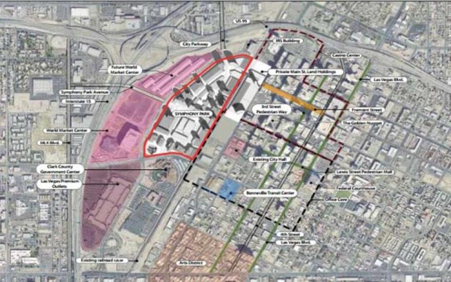 Map of area shows Symphony Park from design standards prepared for the city of Las Vegas.