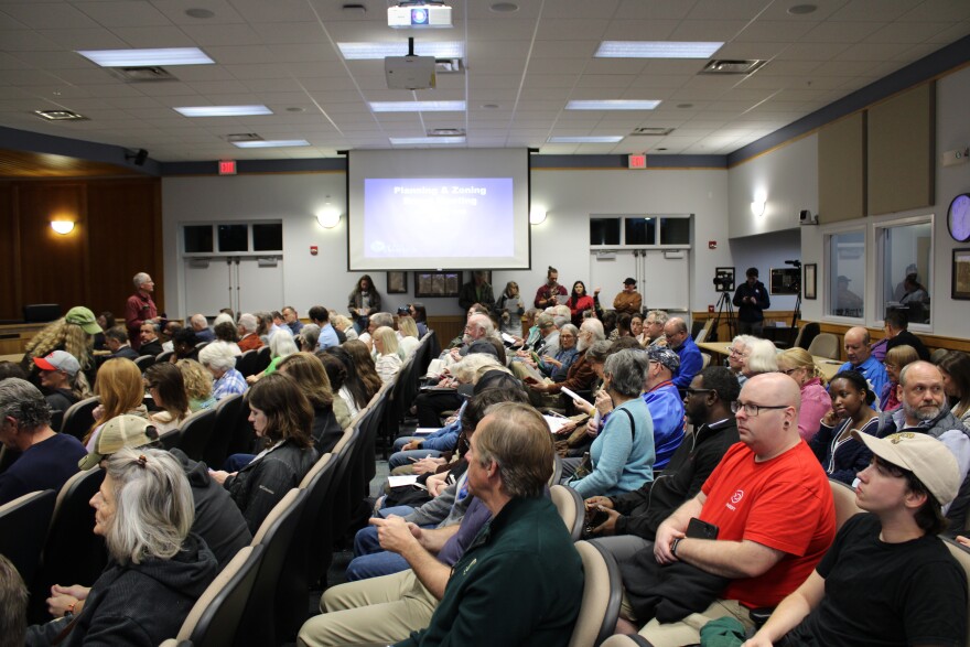Tuesday’s Planning and Zoning Board meeting drew more than a hundred attendees.