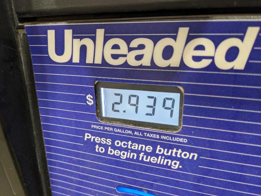 Gas prices at the pump in Phoenix on Dec. 9, 2023.