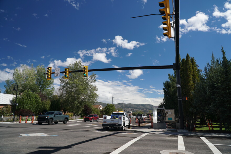 The traffic signal construction at River Road and state Route 113 in Midway.