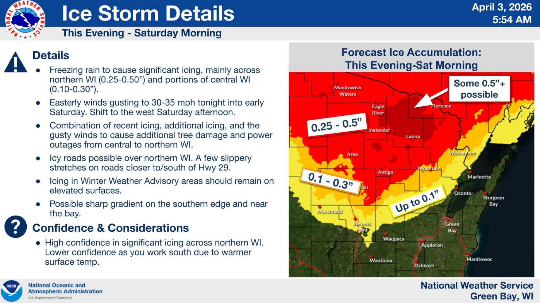 Ice Storm Warnings issued for northern Wisconsin and U.P. Friday night ...