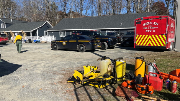 Fire and emergency crews set up operations at 17 Cherry Plain Square, a restaurant in Berlin, New York near the Massachusetts border.