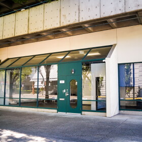 Outside the Youth Hub in downtown Eugene