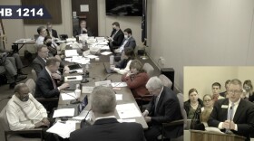 Andrew Bradley with Prosperity Indiana testifies on HB 1214 at a committee hearing in the house.