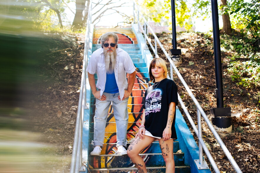 two people posing for a photograph 