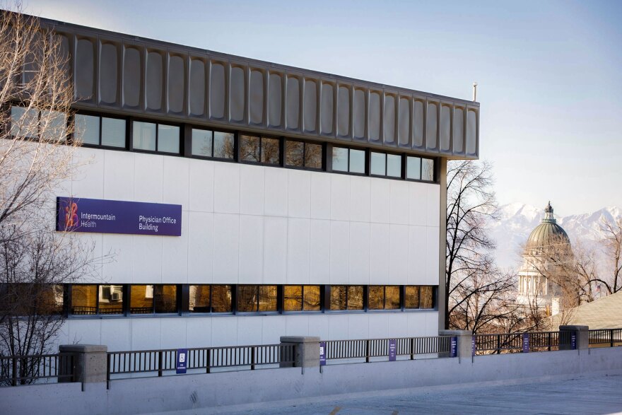 An office building on the LDS Hospital campus in the Avenues neighborhood of Salt Lake City, Feb. 7, 2026. Intermountain Health is one Utah institution that offers electroconvulsive therapy.