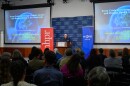 Jim Schachter, President and CEO of NHPR, speaks at NHPR's annual By Degrees Climate Summit at St. Anselm College on May 2, 2025.