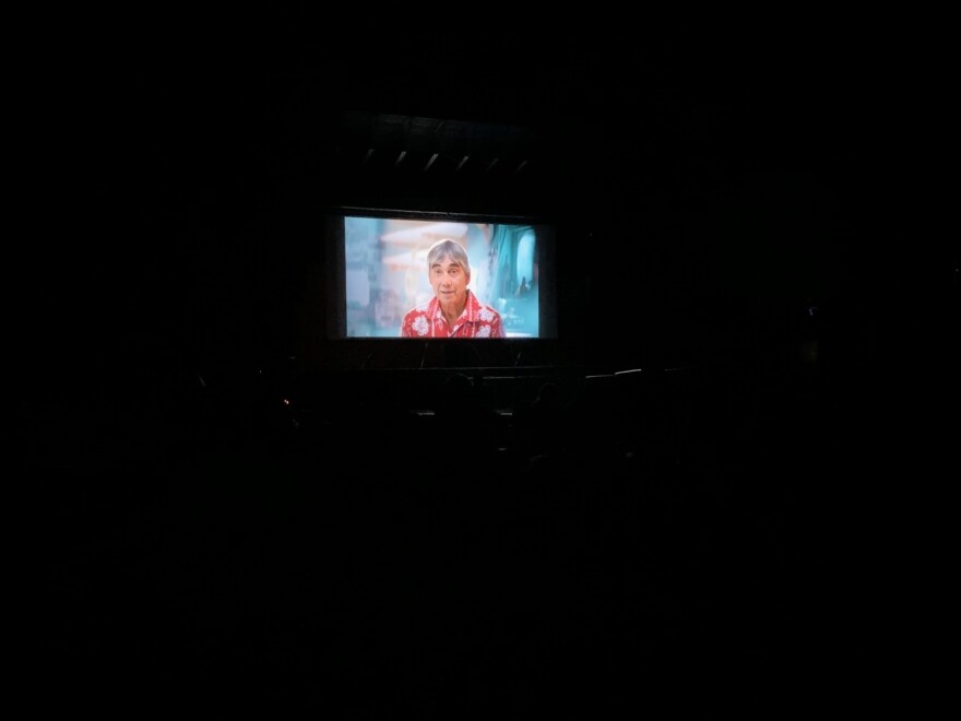 The Yin and Yang of Gerry Lopez screens outdoors in Telluride Town Park during Mountainfilm on May 28, 2022.