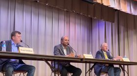 Mayoral candidates answer questions at Tuesday’s forum hosted by the Taylor County NAACP chapter and the Abilene Hispanic Leadership Council.