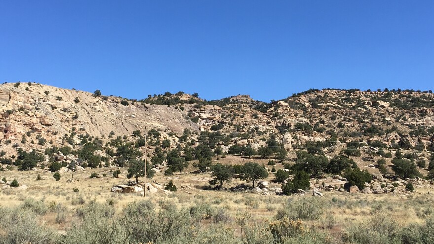 This mesa is all that is left of the Claim 28 mine in northeastern Arizona. Scientists say the springs where many people drank have uranium levels at least five times greater than of safe drinking water standards.