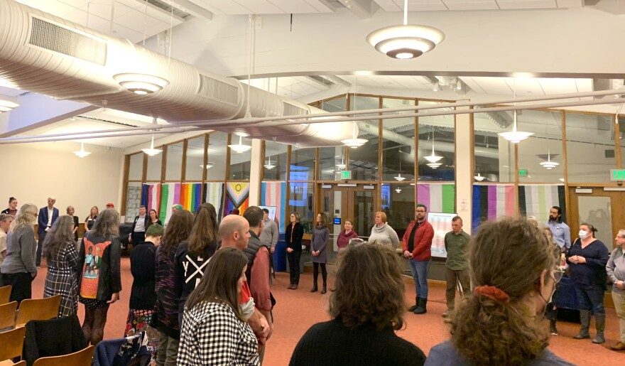 Students, faculty, and community members gather at Fort Lewis College to honor those members of the transgender community who were lost this past year.
