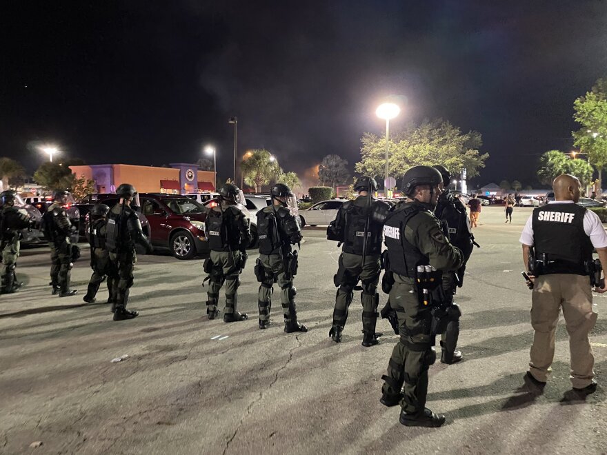 Police during a protest