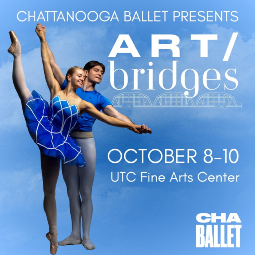 Banner for “ART / Bridges” from Chattanooga Ballet.