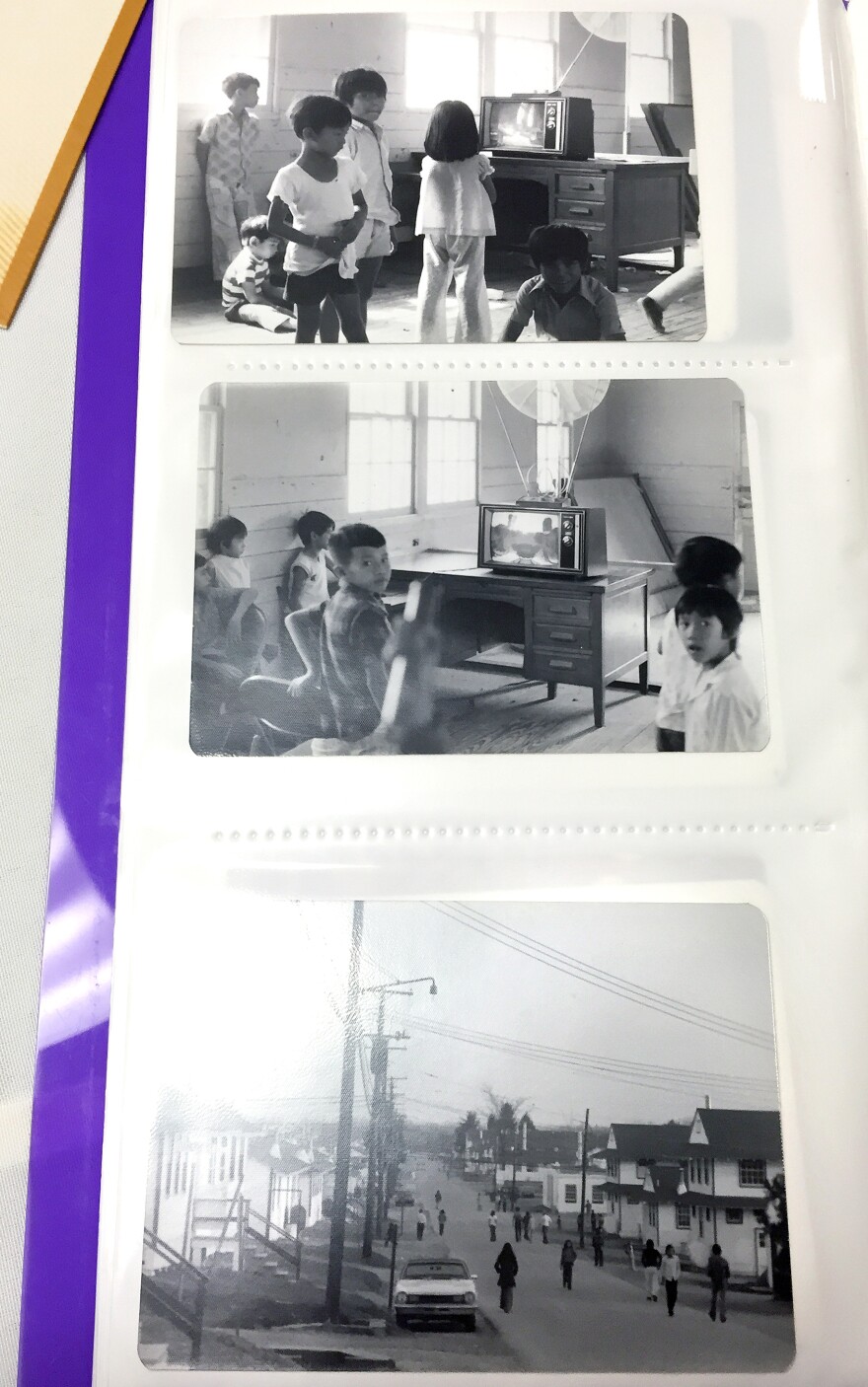 These photos of life inside the refugee camp were taken by Frank Gall, who served as a Vietnamese interpreter in the army infirmary on the base.