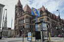 Public parking sign in front of Cincinnati City Hall