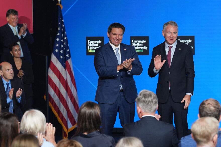 Hedge fund executive Ken Griffin speaks about the incoming Carnegie Mellon University Miami campus, a project whose construction he spearheaded with a $3 billion donation. Thursday, Oct. 1, 2026, in Miami, Fla.