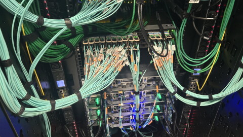 A server inside the fourth generation of the University of Florida’s HiPerGator supercomputer.