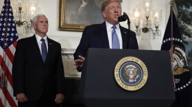 President Donald Trump speaks about the mass shootings in El Paso, Texas and Dayton, Ohio, in the Diplomatic Reception Room of the White House, Aug. 5, 2019, in Washington. (Evan Vucci/AP)
