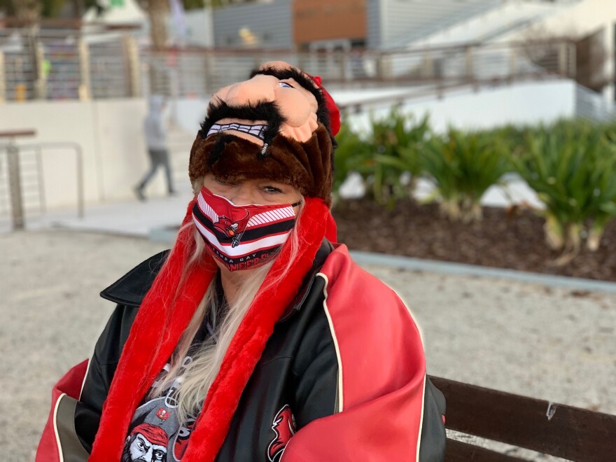 Long-time Bucs fan Patty Hancock of Clearwater understands the need to curb the spread of COVID-19 but said it was a little disappointing to see how the pandemic affected pre-Super Bowl energy.