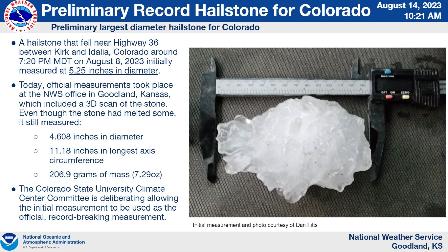 It's been a 'hail' of a year for severe weather. One icy contender may