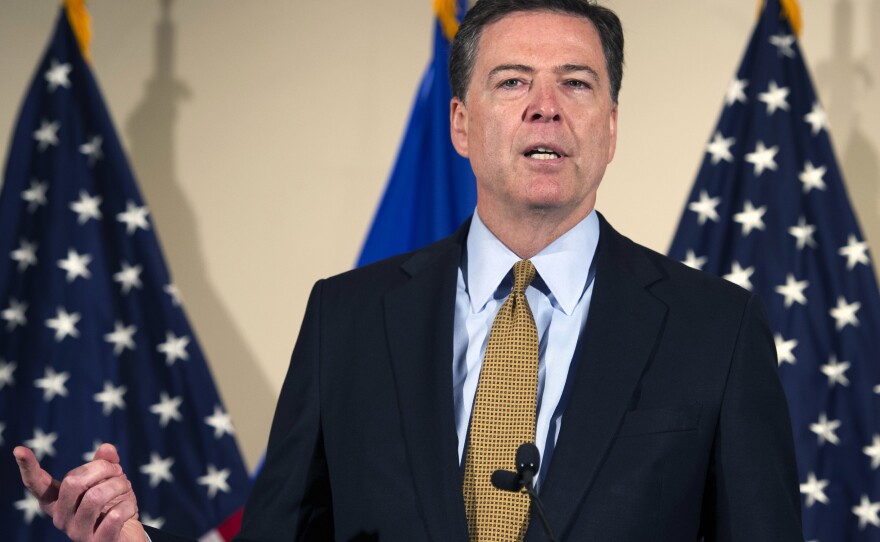 FBI Director James Comey makes a statement at FBI headquarters in Washington on July 5 about the FBI's investigation into Hillary Clinton's use of a private email server while secretary of state.